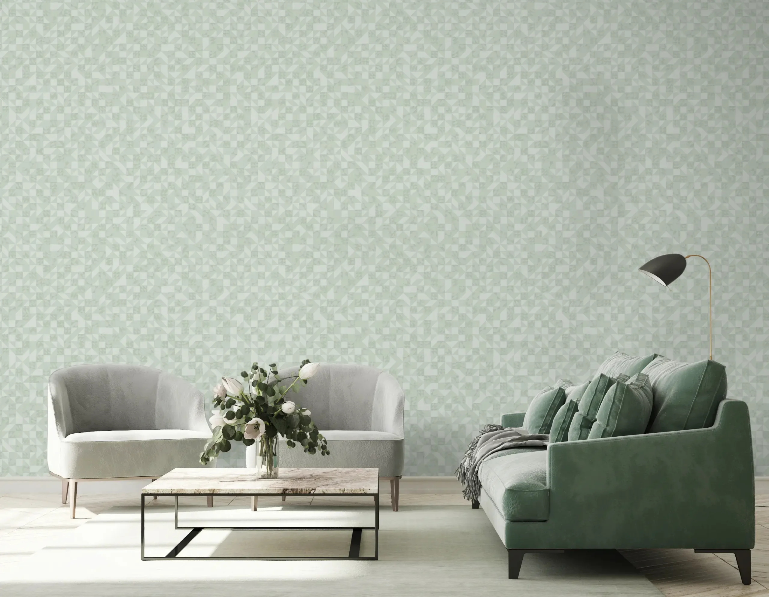 Green Embossed Wallpaper – Natural Serenity (24106-5)